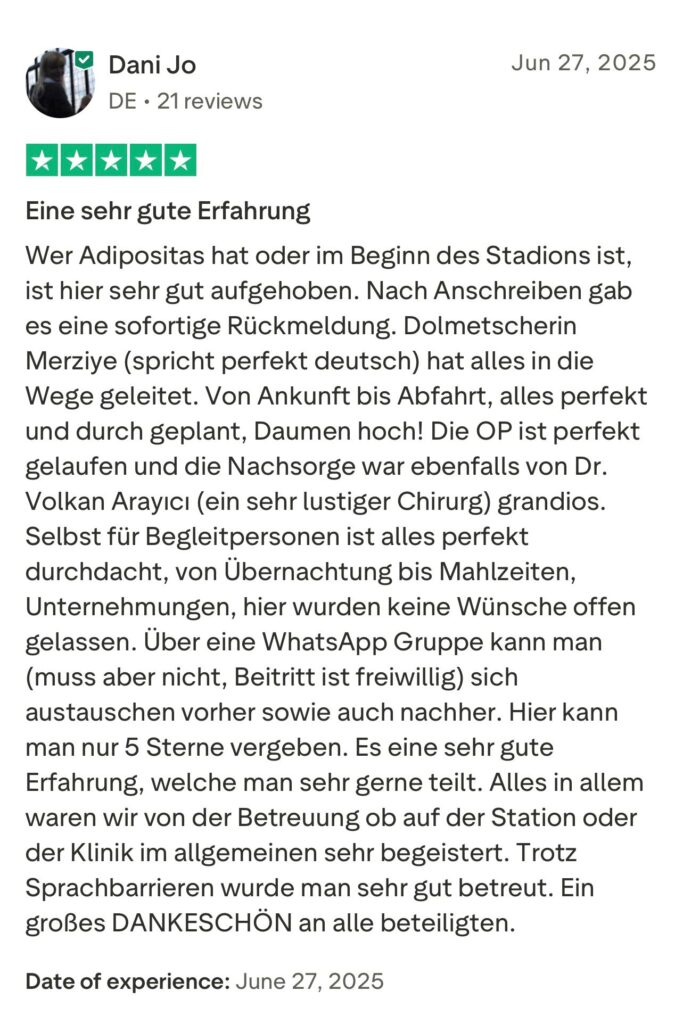 Erfahrungen Schlauchmagen Türkei